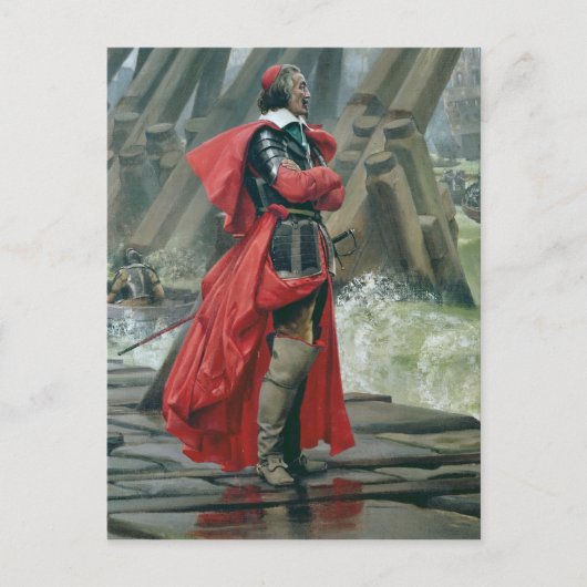 Kardinaal Richelieu op de muur van het zee bij La  Briefkaart (Voorkant)