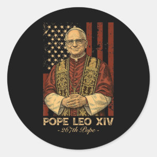 Kardinaal Robert Francis Prevost Paus Leo XIV Amer Ronde Sticker