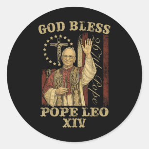 Kardinaal Robert Prevost Paus Leo XIV 2 Ronde Sticker