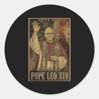 Kardinaal Robert Prevost Paus Leo XIV Ronde Sticker