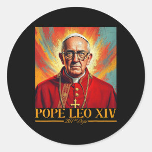 Kardinaal Robert Prevost Shirt Paus Leo XIV 1 Ronde Sticker