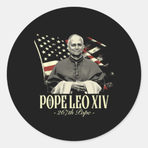 Kardinaal Robert Prevost Shirt Paus Leo XIV Ronde Sticker