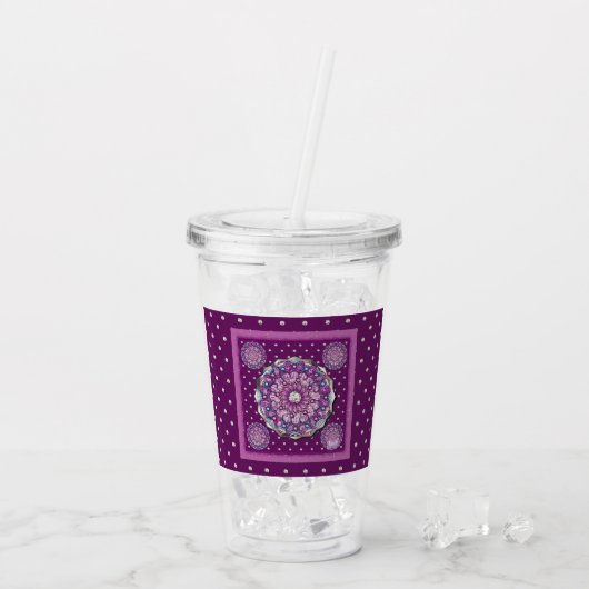 Kardinaal rode Rosace Acryl Drinkbeker (Achterkant ijs)