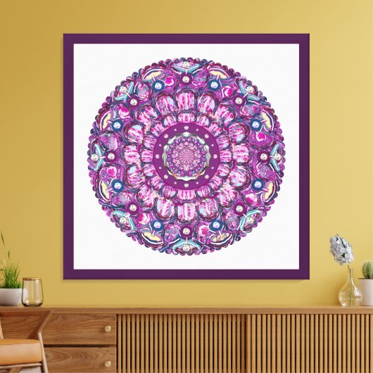 Kardinaal rode Rosace Canvas Afdruk (Insitu (Woonkamer))