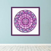 Kardinaal rode Rosace Canvas Afdruk (Insitu (Houten vloer))