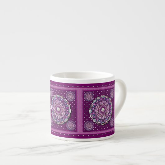 Kardinaal rode Rosace Espresso Kop (Voorkant rechts)