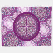 Kardinaal rode Rosace Fleece Deken (Voorkant (Horizontaal))