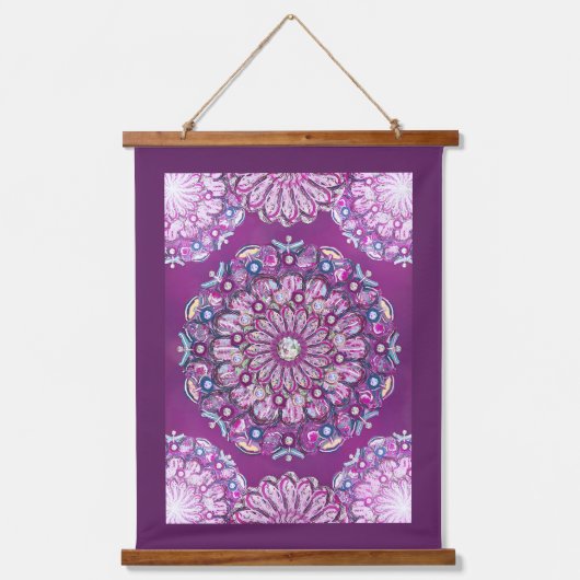 Kardinaal rode Rosace Hangend Wandkleed (Voorkant)