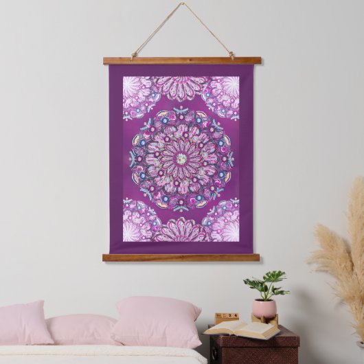 Kardinaal rode Rosace Hangend Wandkleed (Slaapkamer)