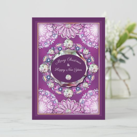 Kardinaal rode Rosace Kaart (Staand voorkant)