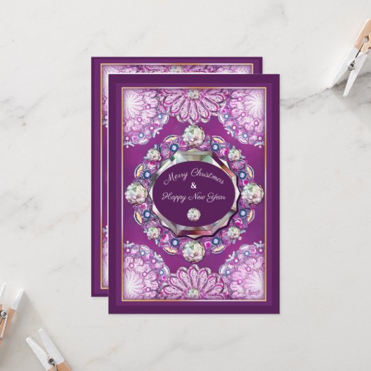 Kardinaal rode Rosace Kaart (Voorkant / Achterkant in situ)