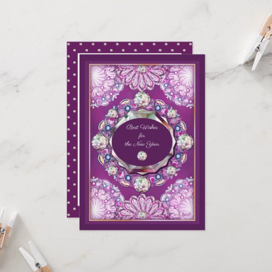 Kardinaal rode Rosace Kaart (Voorkant / Achterkant in situ)