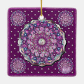 Kardinaal rode Rosace Keramisch Ornament (Achterkant)