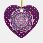 Kardinaal rode Rosace Keramisch Ornament (Voorkant)