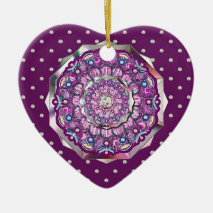 Kardinaal rode Rosace Keramisch Ornament