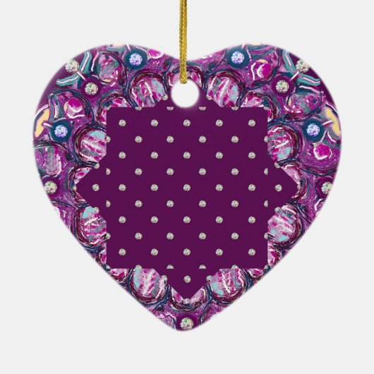 Kardinaal rode Rosace Keramisch Ornament (Achterkant)