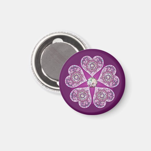 Kardinaal rode Rosace Magneet (Voorkant / Achterkant)