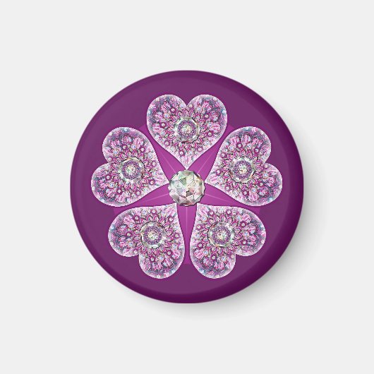 Kardinaal rode Rosace Magneet (Voorkant)