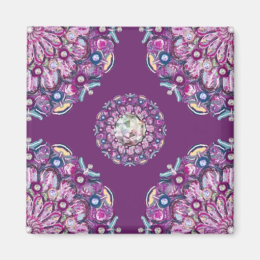 Kardinaal rode Rosace Magneet (Voorkant)