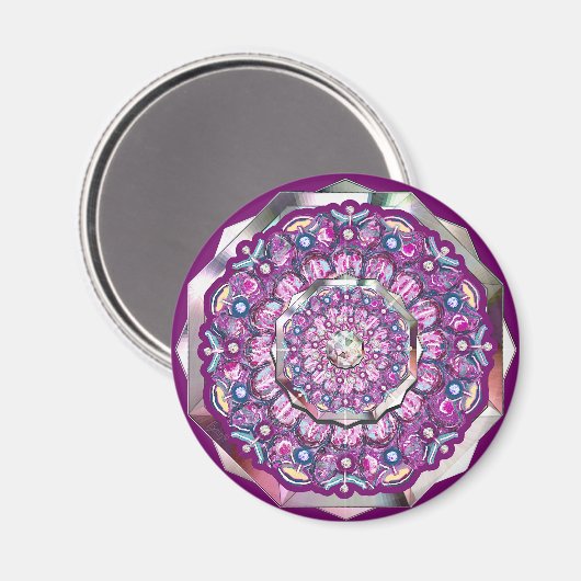 Kardinaal rode Rosace Magneet (Voorkant / Achterkant)