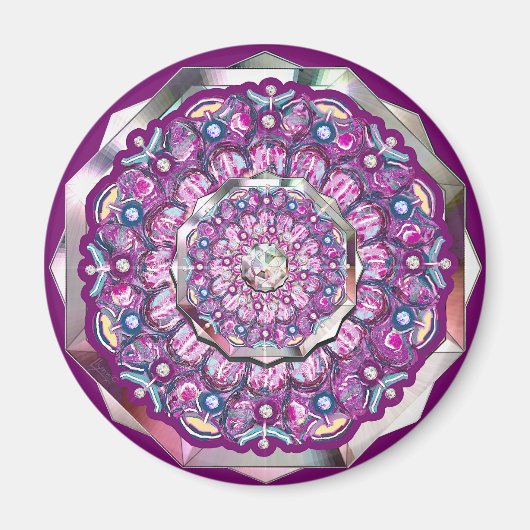 Kardinaal rode Rosace Magneet (Voorkant)