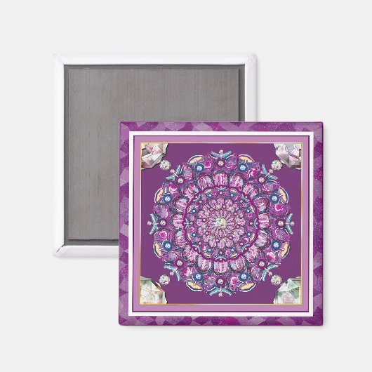 Kardinaal rode Rosace Magneet (Voorkant / Achterkant)