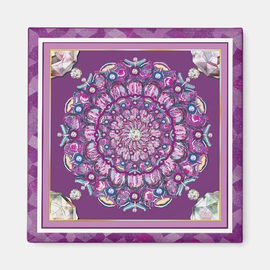 Kardinaal rode Rosace Magneet (Voorkant)