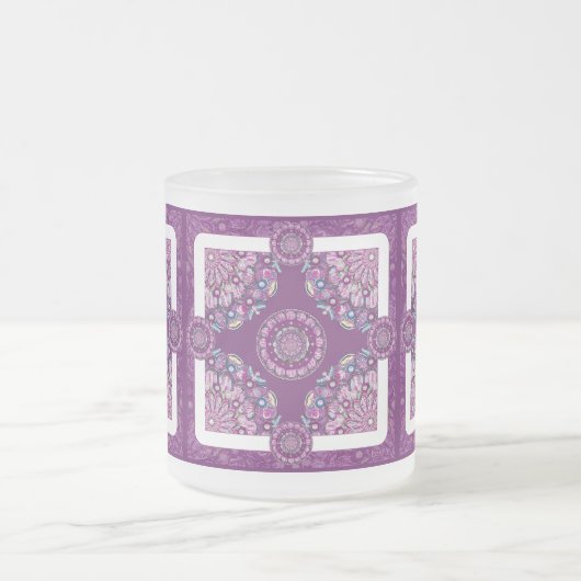 Kardinaal rode Rosace Matglas Koffiemok (Center)