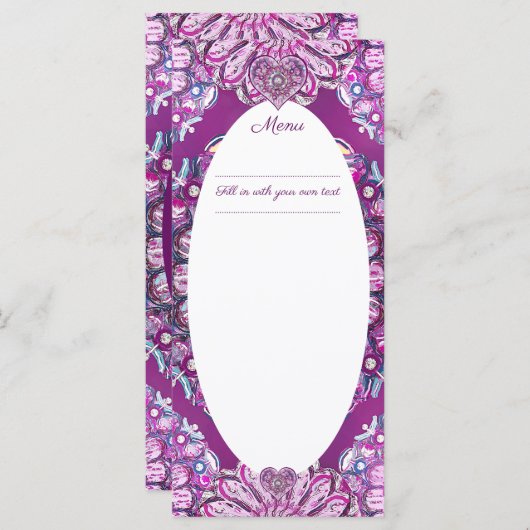 Kardinaal rode Rosace Menu (Voorkant / Achterkant)