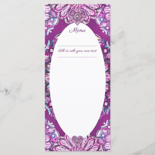 Kardinaal rode Rosace Menu (Voorkant)