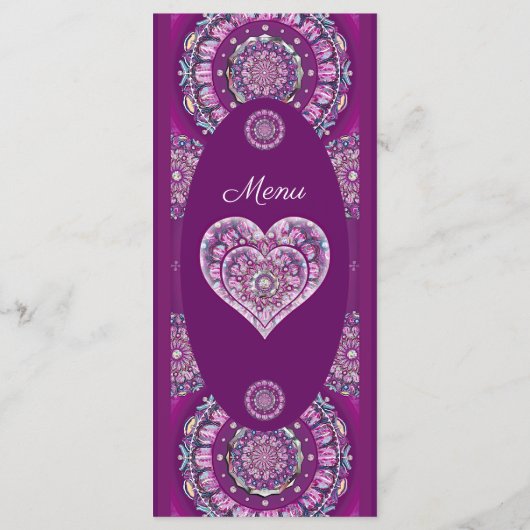 Kardinaal rode Rosace Menu (Achterkant)