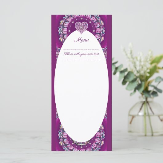 Kardinaal rode Rosace Menu (Staand voorkant)