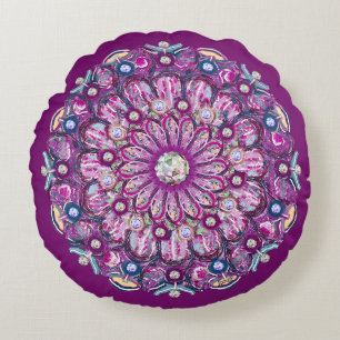 Kardinaal rode Rosace Rond Kussen