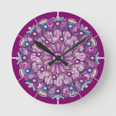 Kardinaal rode Rosace Ronde Klok (Voorkant)