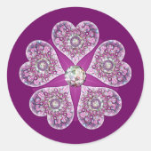 Kardinaal rode Rosace Ronde Sticker (Voorkant)