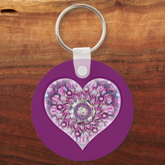 Kardinaal rode Rosace Sleutelhanger (Voorkant)