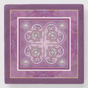 Kardinaal rode Rosace Stenen Onderzetter