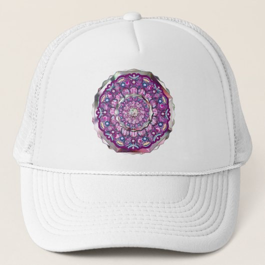 Kardinaal rode Rosace Trucker Pet (Voorkant)