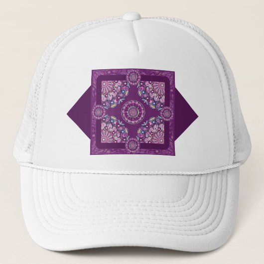 Kardinaal rode Rosace Trucker Pet (Voorkant)