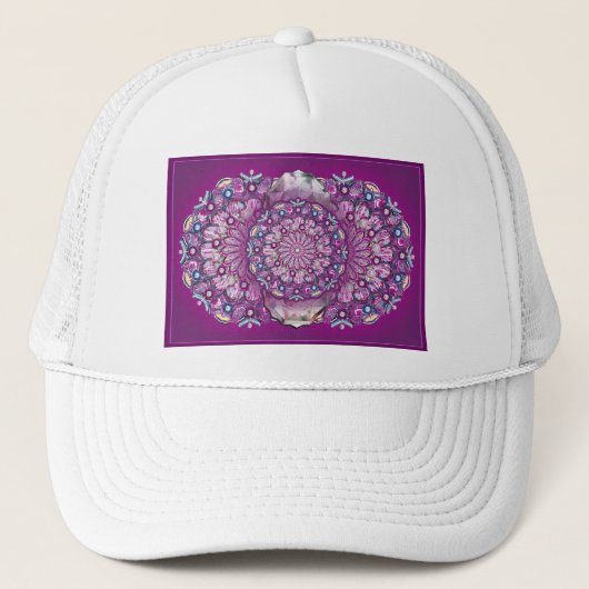 Kardinaal rode Rosace Trucker Pet (Voorkant)