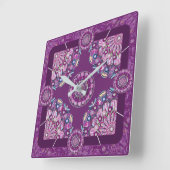 Kardinaal rode Rosace Vierkante Klok (Hoek)