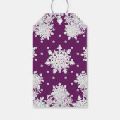 Kardinaal rode rozenkrans & sneeuwvlok cadeaulabel (Achterkant)