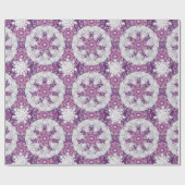 Kardinaal rode rozenkrans & sneeuwvlok cadeaupapier (Vlak)