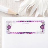 Kardinaal rode rozenkrans & sneeuwvlok etiket (Insitu)