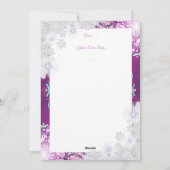 Kardinaal rode rozenkrans & sneeuwvlok feestdagenkaart (Achterkant)