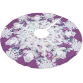 Kardinaal rode rozenkrans & sneeuwvlok kerstboom rok (Gekanteld)