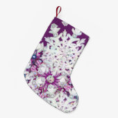 Kardinaal rode rozenkrans & sneeuwvlok kleine kerstsok (Voorkant (Hangend))