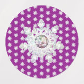 Kardinaal rode rozenkrans & sneeuwvlok labels (Design 1)