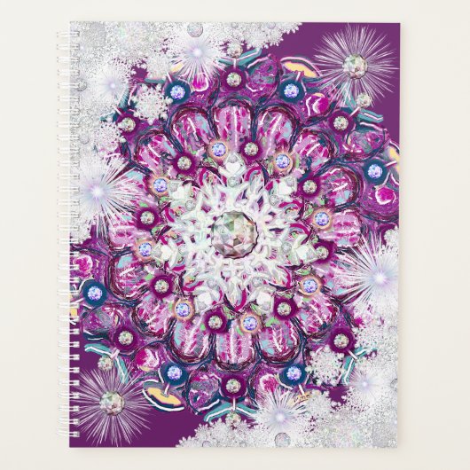 Kardinaal rode rozenkrans & sneeuwvlok planner (Voorkant)