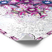 Kardinaal rode rozenkrans & sneeuwvlok poster (Hoek)